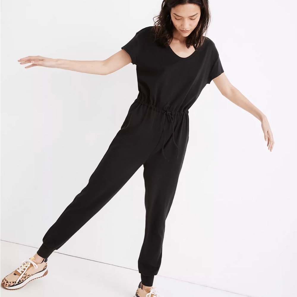 Madewell MWL Breeze Drawstring Jumpsuit Size Small Black